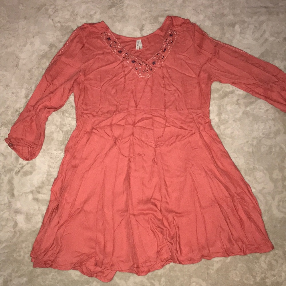 Peach long sleeve dress